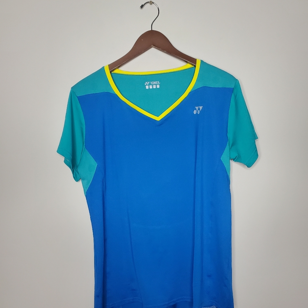 YONEX Juniors Activewear Jersey Blue/Yellow Size XL Tennis/Badminton Shirt - Picture 2 of 6